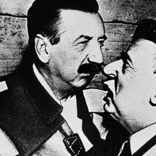 Image similar to stalin kissing hitler