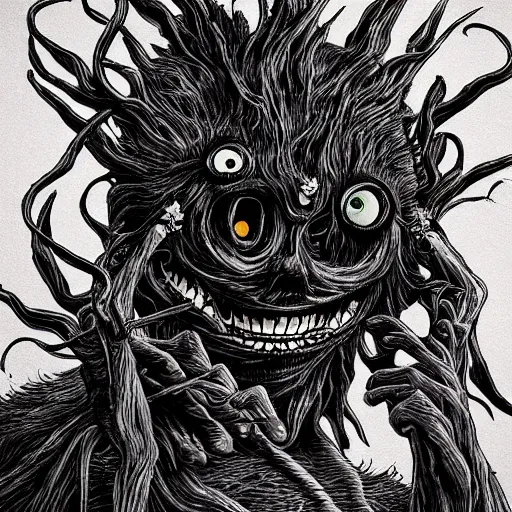 Image similar to sleep paralysis nightmare monster by studio ghibli, color, highly detailed, detailed, intricate, scary, horror, eerie, nightmares, dark, dramatic, 8 k