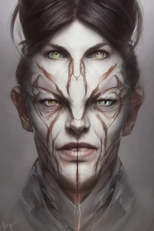 Prompt: triple faces blending into each other surrealism, d & d, fantasy, portrait, highly detailed, headshot, digital painting, trending on artstation, concept art, sharp focus, illustration, art by artgerm and greg rutkowski and charlie bowater