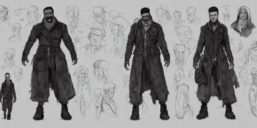 Prompt: h. levi smiley character sheet, concept design, contrast, kim jung gi, greg rutkowski, zabrocki, karlkka, jayison devadas, trending on artstation, 8 k, ultra wide angle, pincushion lens effect