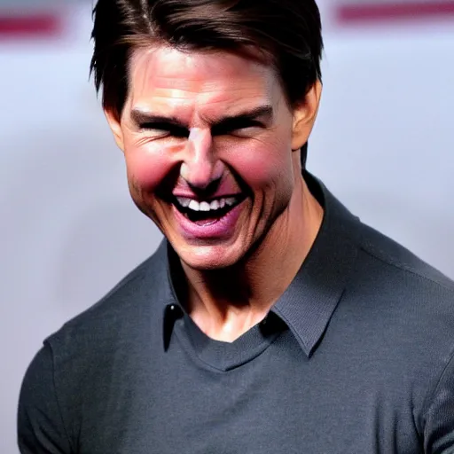 Image similar to tom cruise screaming and jumping on emma watson