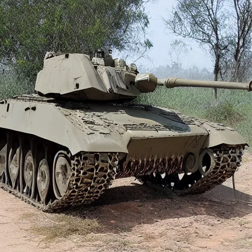 Image similar to photo of leopard tank with cheetah camouflage