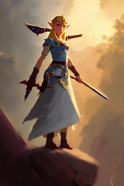 Image similar to princess zelda by greg rutkowski