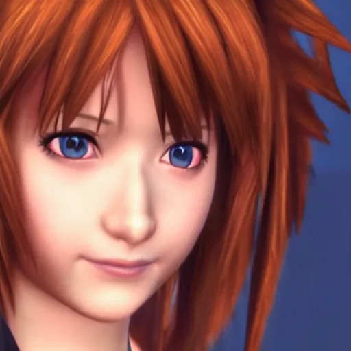 Image similar to Kairi from Kingdom Hearts,CG,cutscene,graphics,high quality