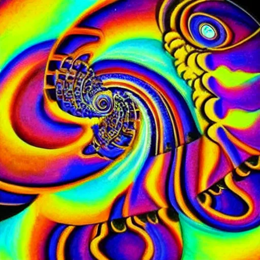 Image similar to stunning psychedelic artwork