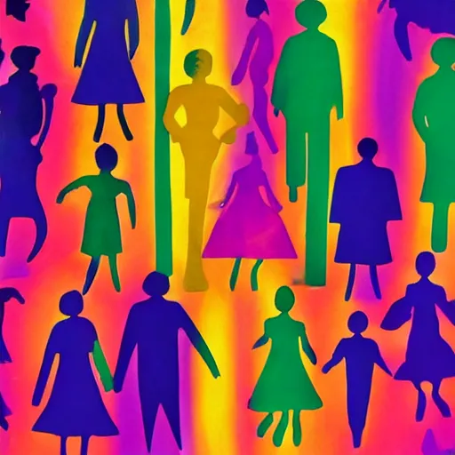 Image similar to shadow people meet color people