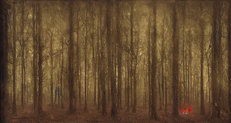 Prompt: Enchanted and magic forest, by Dan Witz