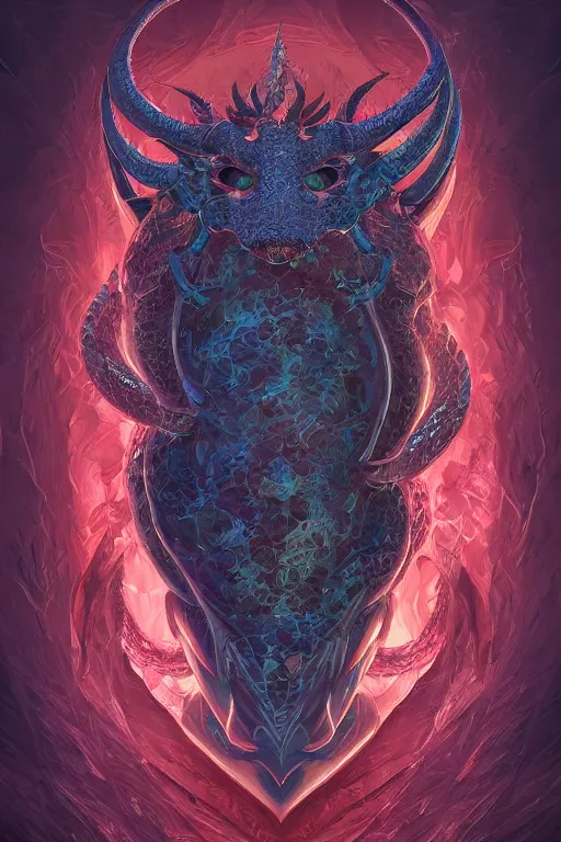 Prompt: portrait of jewel bone-dragon oracle physically accurate, moody dynamic lighting, very very intricate, very very elegant, highly detailed, digital painting, artstation, in the style of Rob Lefield and Dan Mumford , trending on artstation, digital art,surrealism ,macro,blueprint ,vaporwave ,