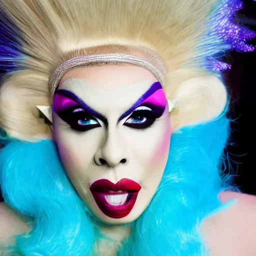 Image similar to a photo of a drag queen, shallow focus