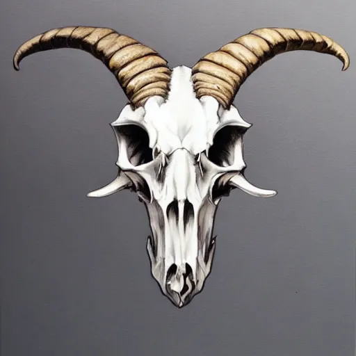 Prompt: goat skull, painting, artstation