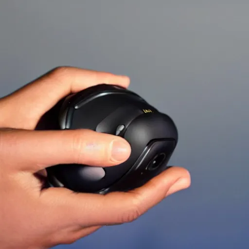 Image similar to a mini virtual reality heaset in the palm of a hand