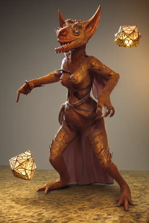 Prompt: a female DND kobold, high resolution film still, 8k, HDR colors, cosplay, studio lighting