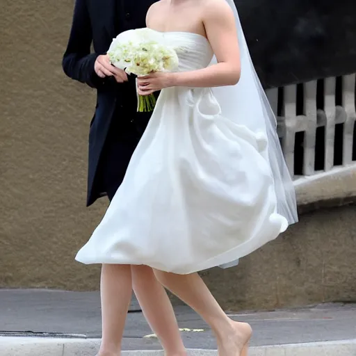 Prompt: Emma watson looked too good in that wedding dress emma watson being carried