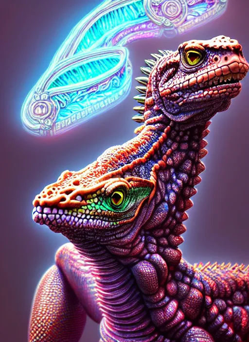 Prompt: studio portrait of lawful good colorful female divine mech lizard as absurdly beautiful, elegant, young pretty gravure idol, ultrafine hyperrealistic detailed face illustration by kim jung gi, irakli nadar, intricate linework, sharp focus, bright colors, matte, octopath traveler, final fantasy, unreal engine highly rendered, global illumination, radiant light, intricate environment