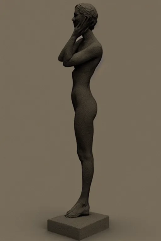 Image similar to delicate woman 3 d model statue by giacometti, intricate, highly detailed, hyper realistic, soft shadow