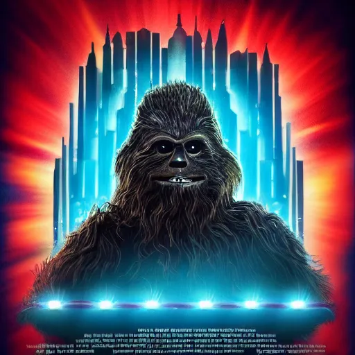 Prompt: jewbacca, new movie poster. symmetry, awesome exposition, very detailed, highly accurate, professional lighting diffracted lightrays, 8 k, sense of awe