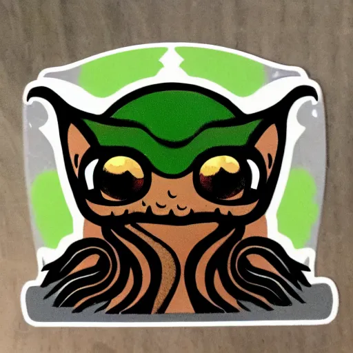 Image similar to sticker of cthulhu and tarsier mix