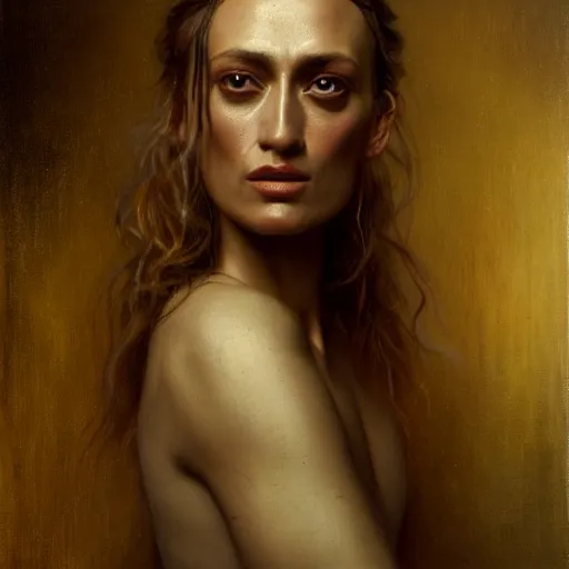 Image similar to highly detailed oil painting | very intricate | cinematic lighting | award - winning | portrait of ruta gedmintas | by roberto ferri, by tom bagshaw, by j. c. leyendecker and klimt, american romanticism, by austin osman spare, artstation, cgsociety, official art, octane