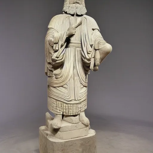 Image similar to ancient Greek statues ofa general in ancient chinese armor of the Qin dynasty, 4k,