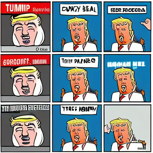 Prompt: trump as a soyjack, digital art, comic, cartoon, funny, meme