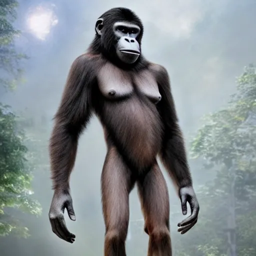 Image similar to human ape mixed in the future