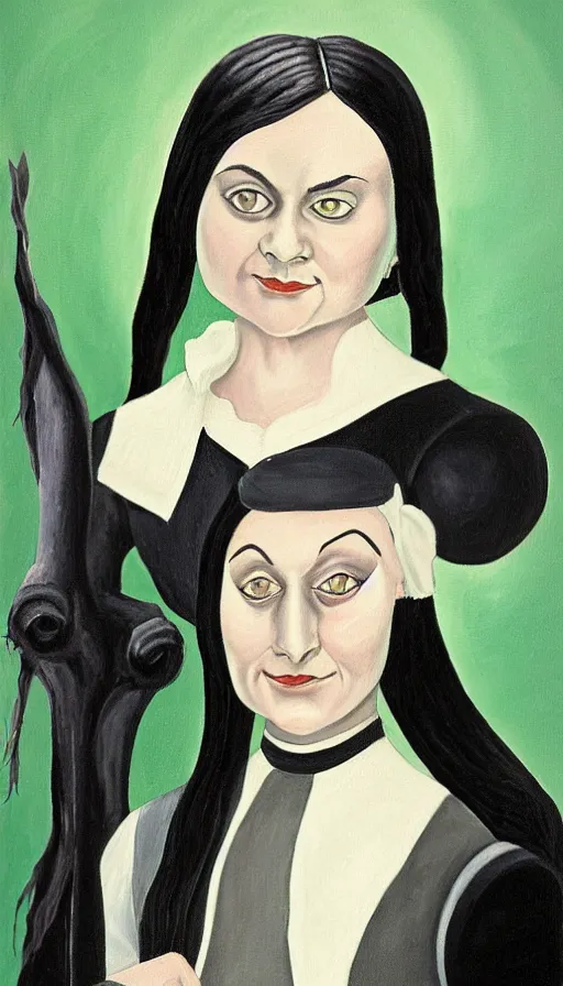 Prompt: a painting of wednesday from the addams family by becket - griffith, jasmine