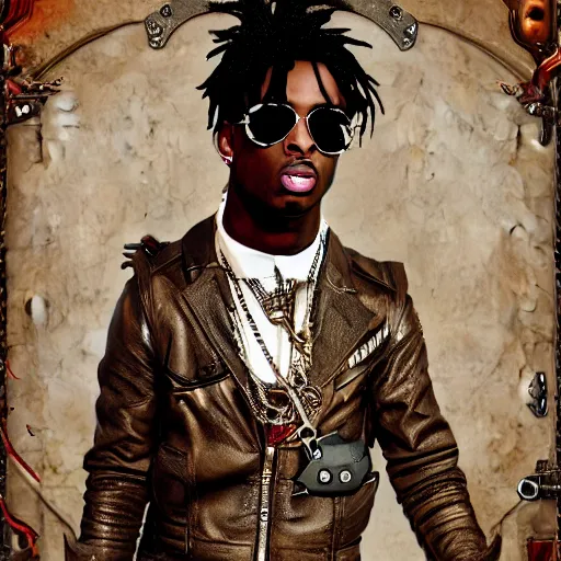 Image similar to playboi carti in steampunk style digital art 4 k the detailed super realistic