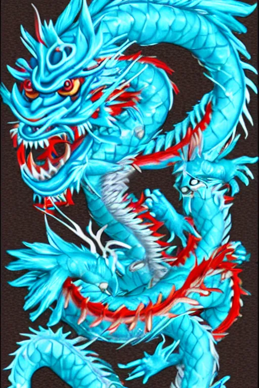 Image similar to cyan chinese dragon