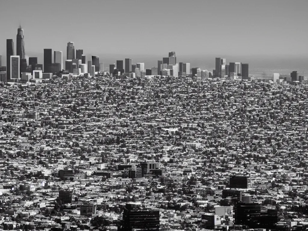 Image similar to “A black and white 35mm photo of Los Angeles”