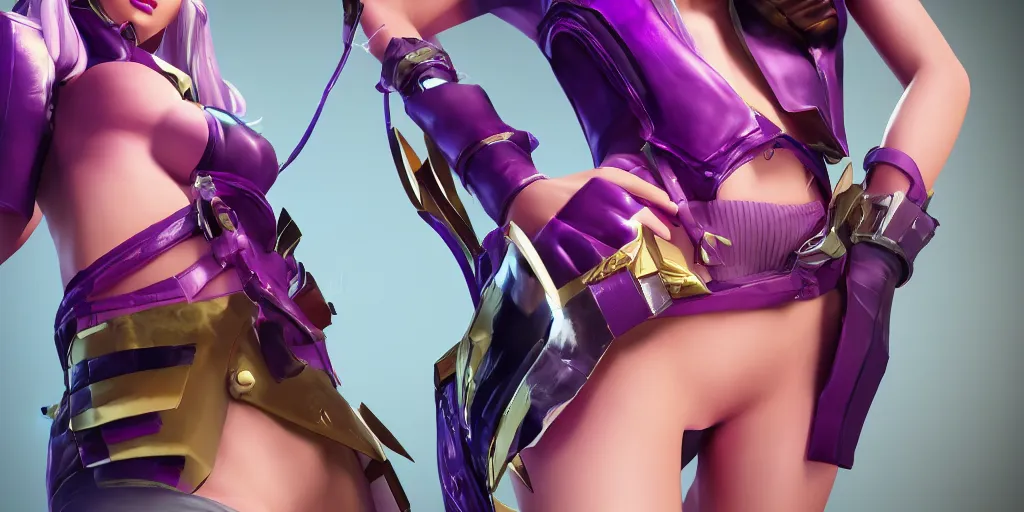 Image similar to character sheet of beautiful KDA More Miss Fortune (wild rift) close up. 3d render, octane render, k-pop, music video, game art, realistic, highly detailed, trending on artstation, 4k, trending on artstation, pixar, cgsociety, unreal engine 5, redshift render, trending on artstation, blender, behance, cg