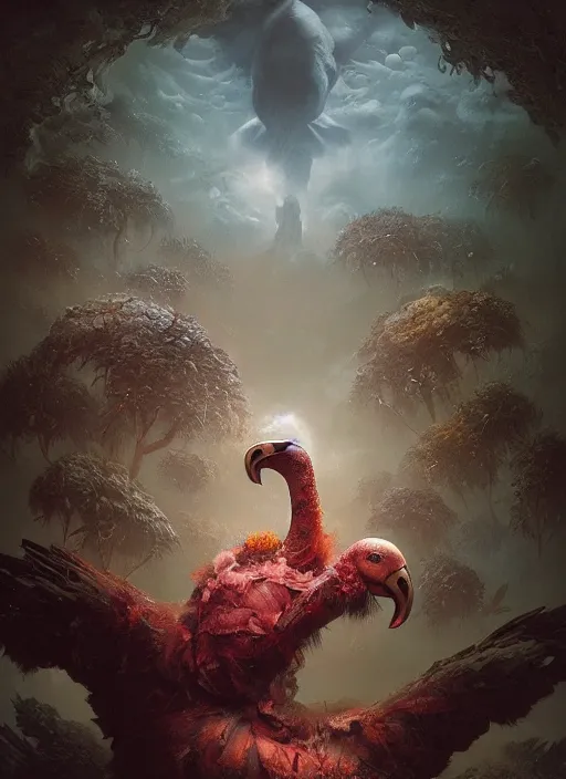 Prompt: the dodo, highly detailed, cinematic, 8 k, by megan duncanson, benjamin lacombe, adrian borda, stanley artgermm, tom bagshaw, craig mullins, carne griffiths, ayami kojima, beksinski, giger, trending on deviantart, hyper detailed, horror, full of colour