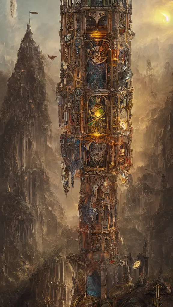 Image similar to the tower tarot card, maximalist, high detail, 8 k, ornate, dark fantasy, realistic, masterpiece, trending on art station, complex, wlop