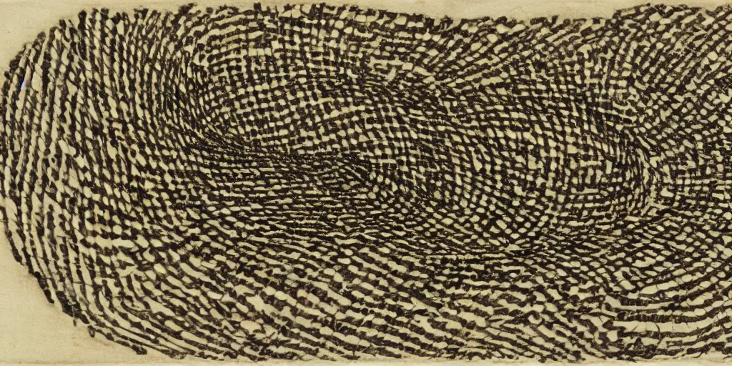 Image similar to model of a ring of dna, yellowed paper, pen and ink, 1 5 0 0 s, 8 k resolution