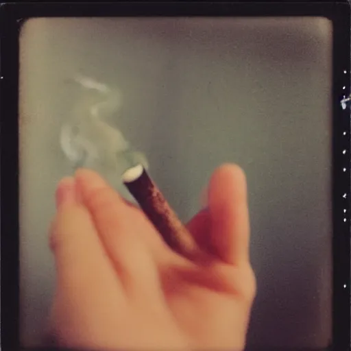 Image similar to a photo of woman hand with a cigarette, polaroid,