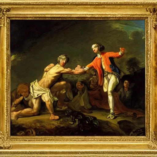 Prompt: Abraham sacrifices his son by Thomas Gainsborough, elegant, highly detailed, anthro
