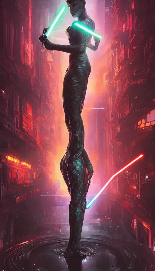 Image similar to eve, altered carbon, neon, fibonacci, sweat drops, insane intricate, star wars, highly detailed, digital painting, artstation, concept art, smooth, sharp focus, illustration, unreal engine 5, 8 k, art by artgerm and greg rutkowski and alphonse mucha