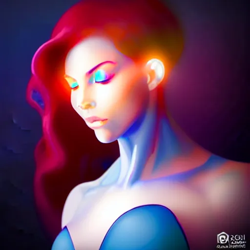 Image similar to a gemstone mineral in a dark studio room with Opal gemstone, in the style of artgerm.