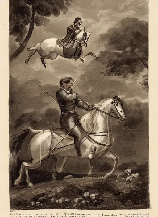 Image similar to illustration of gordan freeman as a bard, playing a lyre and riding a horse by greg rutkowki, bayard wu