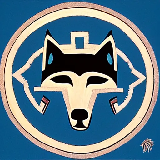 Prompt: wolf. pacific northwest coast, haida gwaii, formline, native art, tribal art, haida, clean, symmetrical