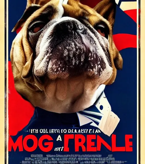 Prompt: a poster for a movie where a dog is the president of the United States of America, movie poster