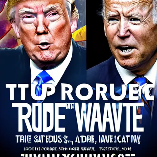 Image similar to trump, biden, musk, joe rogan, all in a statwars themed movie poster