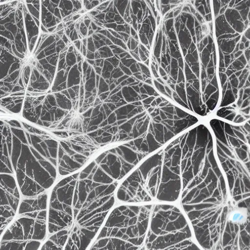 Prompt: neurons and dendrites seen through scanning electron microscope