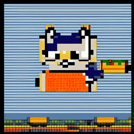 Image similar to cat in pixel art gameboy