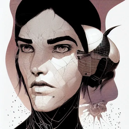 Image similar to portrait top light, by killian eng and joe fenton and martin deschambault and conrad roset, inspired by spider - man, etching, fine, sharp high detail,