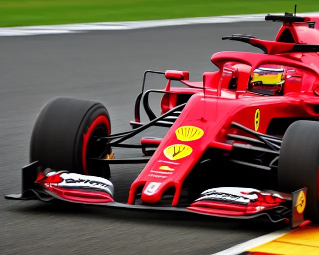 Image similar to live action photo of the 2 0 2 2 f 1 scuderia ferrari, 8 k, sports photography