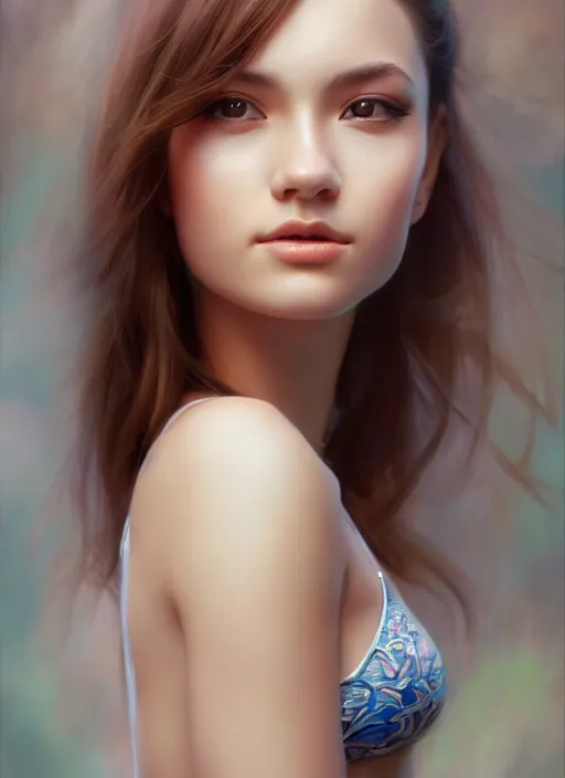 Image similar to photo of a gorgeous young woman in the style of stefan kostic, realistic, sharp focus, 8k high definition, insanely detailed, intricate, elegant, art by stanley lau and artgerm