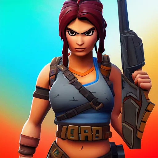 Prompt: portrait of renegade raider from fortnite holding a shotgun