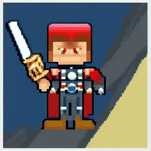 Prompt: Thor from Marvel Comics, Pixel Art