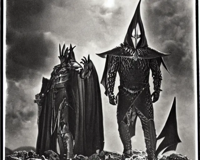 Prompt: vintage photograph of sauron from lord of the rings