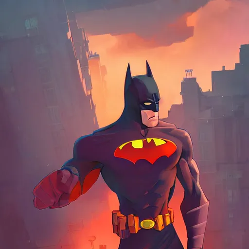 Image similar to hero world batman, behance hd by jesper ejsing, by rhads, makoto shinkai and lois van baarle, ilya kuvshinov, rossdraws global illumination